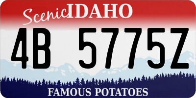 ID license plate 4B5775Z