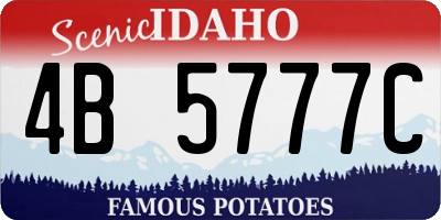 ID license plate 4B5777C