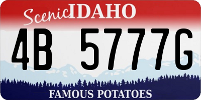 ID license plate 4B5777G