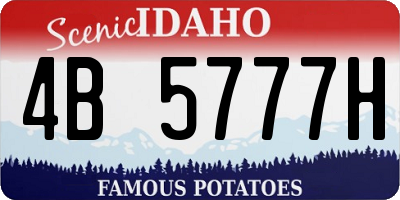 ID license plate 4B5777H