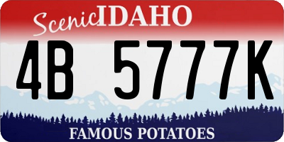 ID license plate 4B5777K