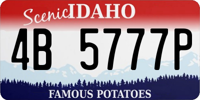 ID license plate 4B5777P