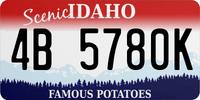 ID license plate 4B5780K