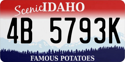 ID license plate 4B5793K