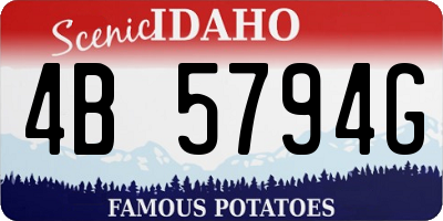 ID license plate 4B5794G