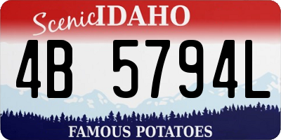 ID license plate 4B5794L