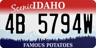 ID license plate 4B5794W