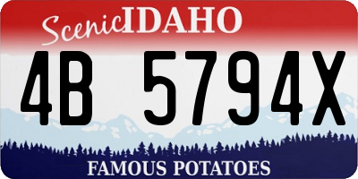ID license plate 4B5794X