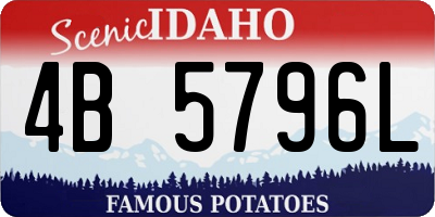 ID license plate 4B5796L