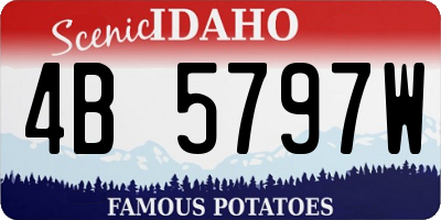 ID license plate 4B5797W