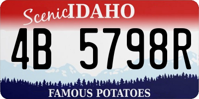 ID license plate 4B5798R
