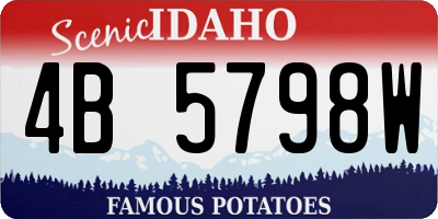ID license plate 4B5798W