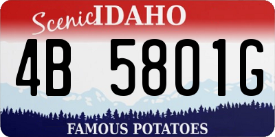 ID license plate 4B5801G