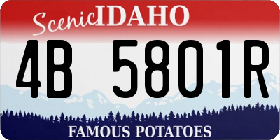 ID license plate 4B5801R