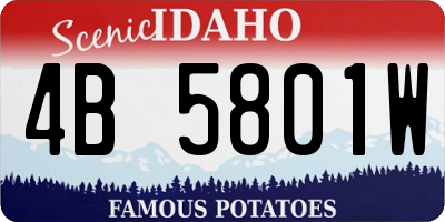 ID license plate 4B5801W