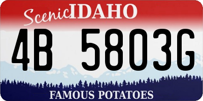 ID license plate 4B5803G