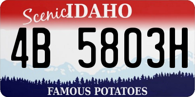ID license plate 4B5803H