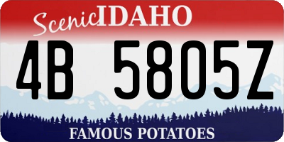 ID license plate 4B5805Z