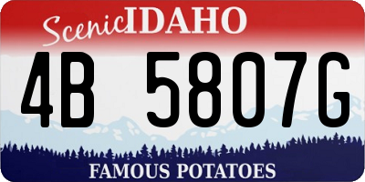 ID license plate 4B5807G
