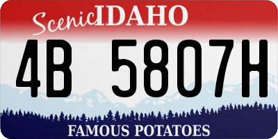 ID license plate 4B5807H