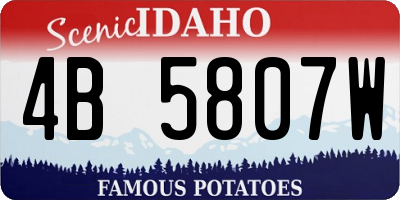 ID license plate 4B5807W