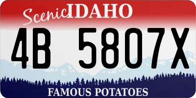 ID license plate 4B5807X