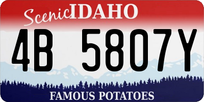 ID license plate 4B5807Y