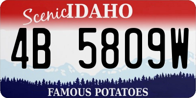 ID license plate 4B5809W