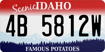 ID license plate 4B5812W