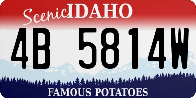 ID license plate 4B5814W