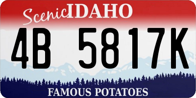 ID license plate 4B5817K