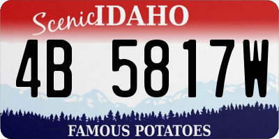 ID license plate 4B5817W