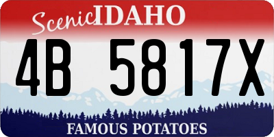 ID license plate 4B5817X