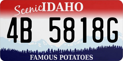 ID license plate 4B5818G