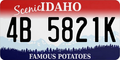 ID license plate 4B5821K