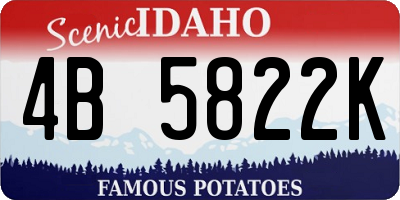 ID license plate 4B5822K
