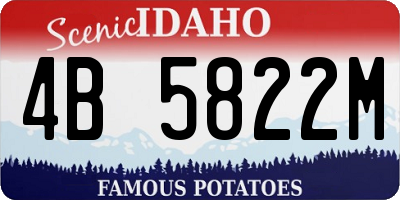 ID license plate 4B5822M