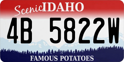 ID license plate 4B5822W