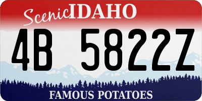 ID license plate 4B5822Z
