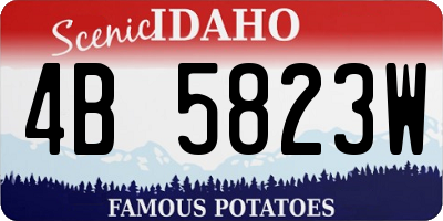 ID license plate 4B5823W