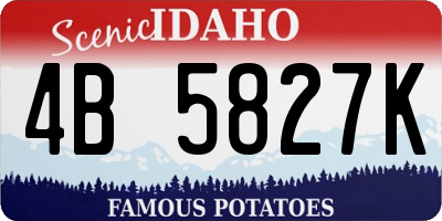 ID license plate 4B5827K