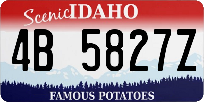 ID license plate 4B5827Z