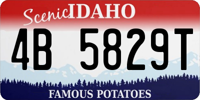ID license plate 4B5829T