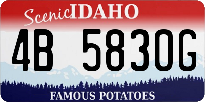 ID license plate 4B5830G