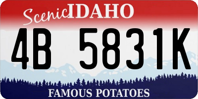 ID license plate 4B5831K