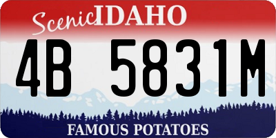 ID license plate 4B5831M