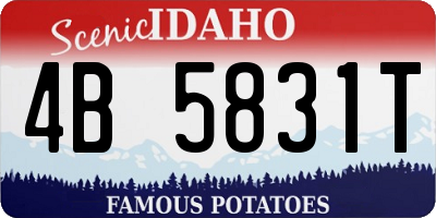ID license plate 4B5831T
