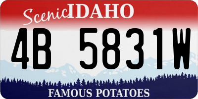 ID license plate 4B5831W