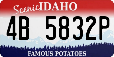 ID license plate 4B5832P