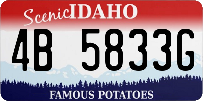 ID license plate 4B5833G